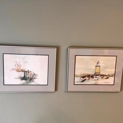 (2) L Chamber Bayside Style Watercolor 