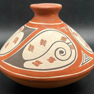 Vintage Hand Painted & Decorated Ceramic Pot from Venezuela