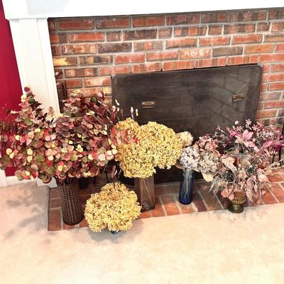 (6) Bouquets Of Faux & Dried Flowers 