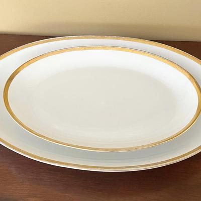 (2) M. Roden Limoges Porcelain Serving Platters — Large and Extra Large