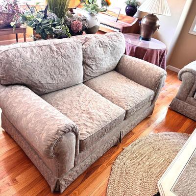 Lee Floral Fabric - Muted Green Love Seat #2