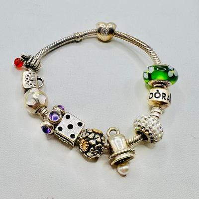 Pandora Bracelet with Sterling Silver Charms