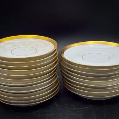 Limoges Gold Rim Saucers & Small Plates