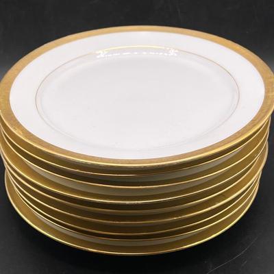 (9) 7.25” M. Roden Limoges Porcelain Salad Plates