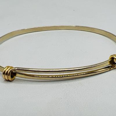Ed Levin Signature 14K Gold Bangle Bracelet