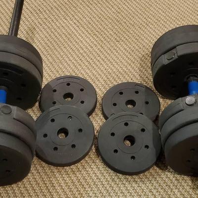 16 Plate Barbell/Dumbbell Set Adjustable