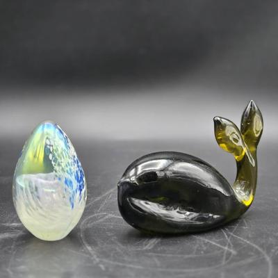 (2) Glass Paperweights