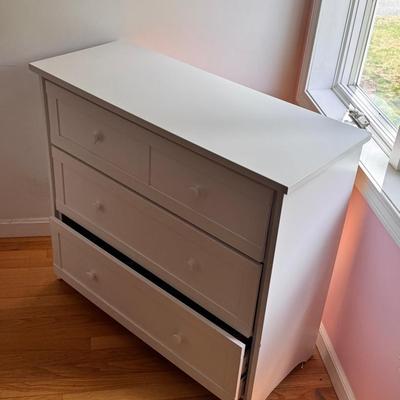Denmark Three Drawer White Dresser 