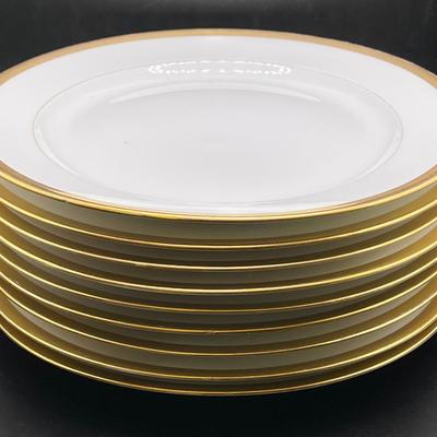 (9) 9.75” M. Roden Limoges Porcelain Dinner Plates