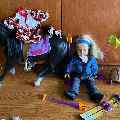 American Girl Doll, Horse, & Ski Set