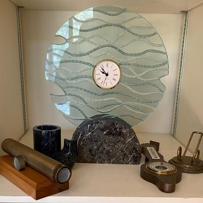 Kaleidoscope, Glass Clock, Thermometer, And More Decor