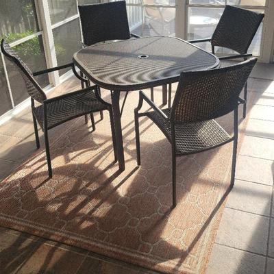 Patio Table, Chairs, and Rug, 401-400 