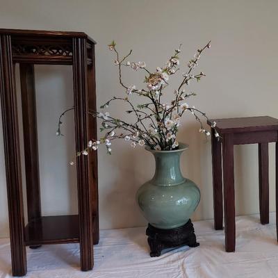 Two Wooden Plant Stands, 516-2000