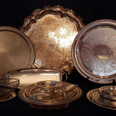 Silverplate Platters & Bowls, 108-600