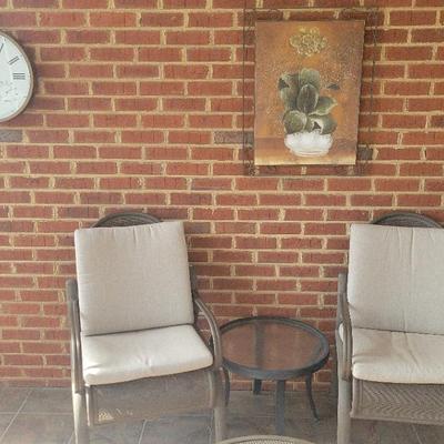 Patio Chairs, Table, and Hanging Decor, 402-400 