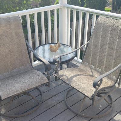 Swivel Rocking Patio Chairs and Table, 405-400 