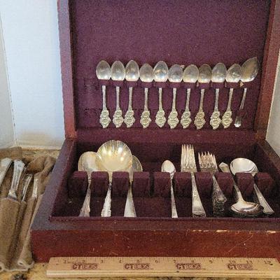 Sterling Silver Spoons and Roger's Silverplate Utensils, 305-400 