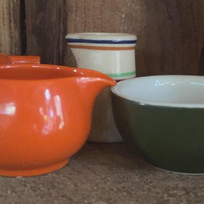 Deep Orange Vintage Cream and Sugar