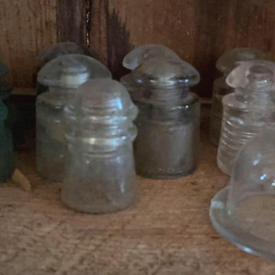 Vintage Pyrex Clear Glass Telegraph Insulators & Others