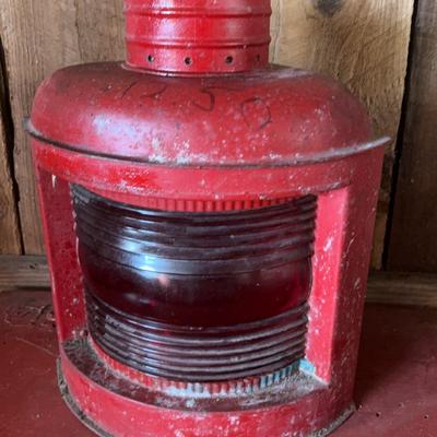 Red Maritime Lantern w/Red Glass