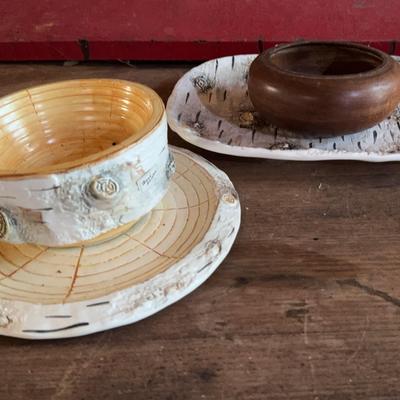 Dept 56 Birch Bark Dishes 