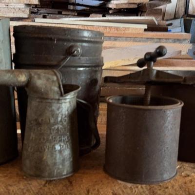 Antique Farm Small Batch Cheese or Berry Press c1900