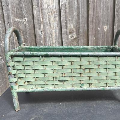 Metal Basket Weave Industrial Plant Box  