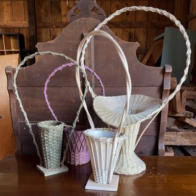 Vintage Wicker Funeral Baskets 