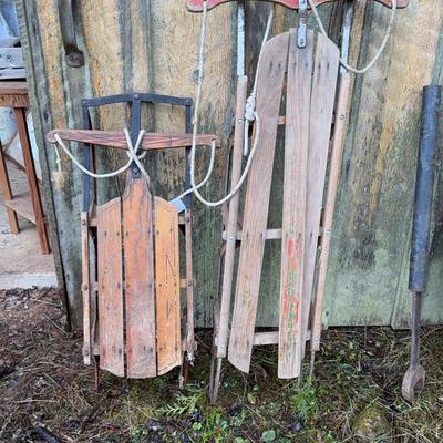 Fire Fly No 10 J Sled S.L. Allen & Co. Inc. Wood Sled 