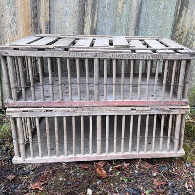 Vintage Wooden Chicken Coop Crates