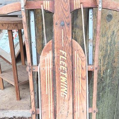Vintage Fleet Wing Norther White Ash Wood Sled 
