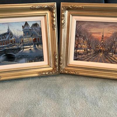2 Limited Edition Prints by Robert Finale "Christmas Blessings" 3/50 & "Home for Christmas" 196/200