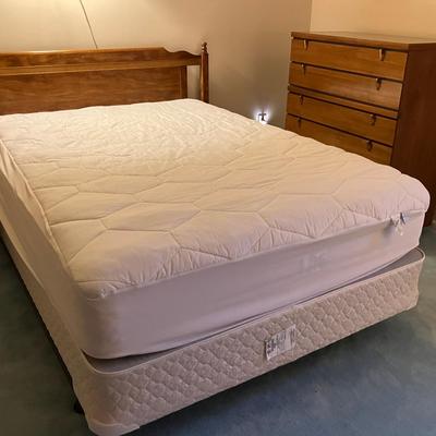 Queen Size Bed Frame and Mid-Century Style Chest of Drawers