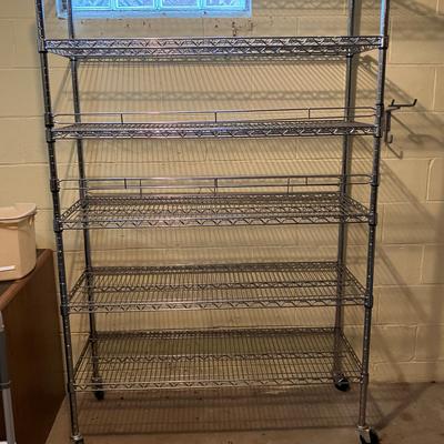 Chrome Shelving Unit on Wheels