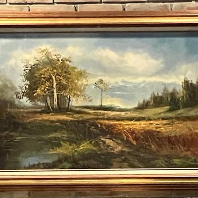 Signed John Cheung Framed Oil on Canvas