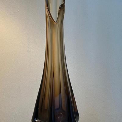 19" Vintage Viking Epic Column Swung Glass Vase 