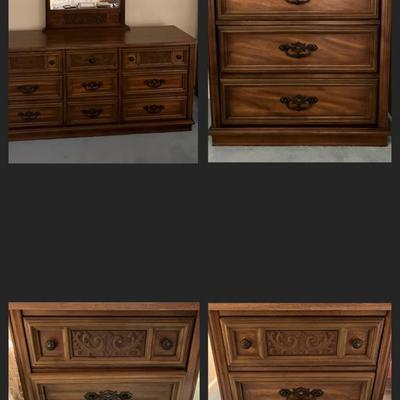 Bedroom Set with Dresser, Chest of Drawers, and 2 Nightstands