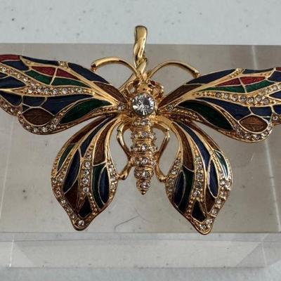 Eye-Catching Vintage JBK Jackie Kennedy Enamel Butterfly Brooch   