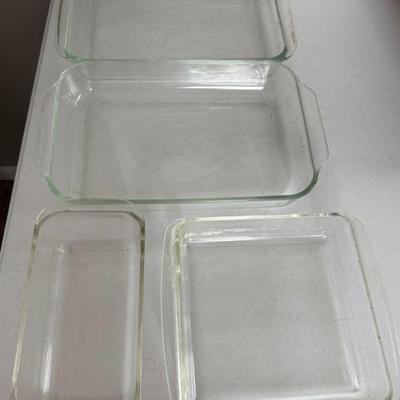 Lot Of (4) Pyrex Glass Pans 