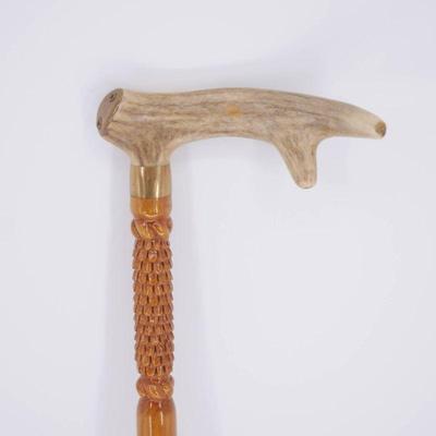 Sale Photo Thumbnail #23: Mid-20th Century Stag Horn Handle Walking Cane