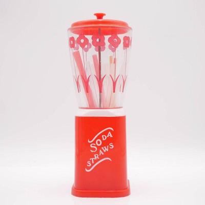 Vintage Plastic Soda Straw Dispenser