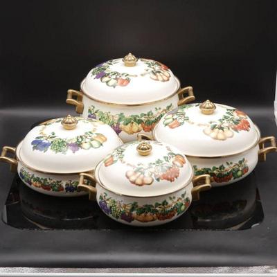 Tabletops Unlimited Kensington Garden 4-Piece Vitroceramic Pot Set