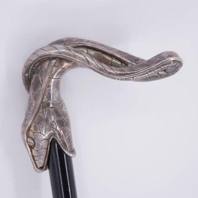 Cobra Handle 925 Silver Walking Stick