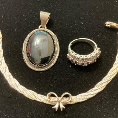 Sterling Silver Pendant, Ring, Bracelet  