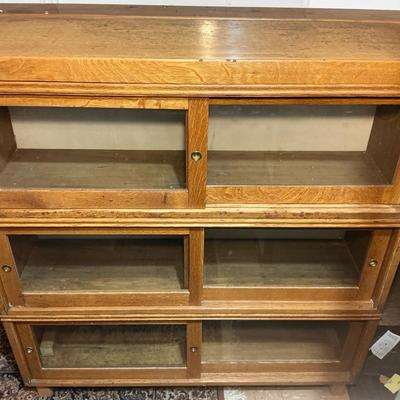 Barrister Style Sliding Glass Door Three Tier Bookcase 