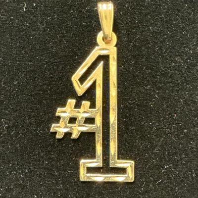 14k Gold #1 Pendant (0.61 Gram)