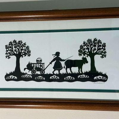 Marie-Helene Grabman "Goose On The Loose" Framed Scherenschnitte