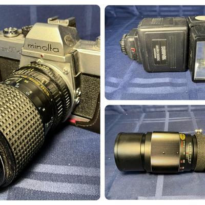 Minolta SRT 101 Film Camera + Vivitar 300mm Lens 