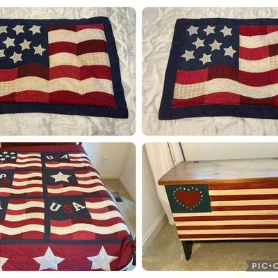 Americana Blanket Chest & Full Bedspread Set