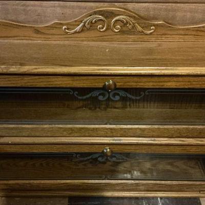 Oak Wood And Glass Display Case 